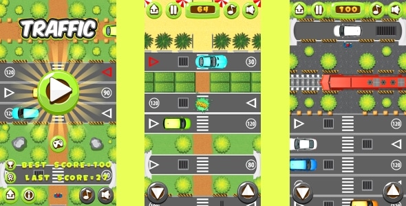 Traffic - HTML5 Game, Mobile Version+AdMob!!! (Construct 3 | Construct 2 | Capx)