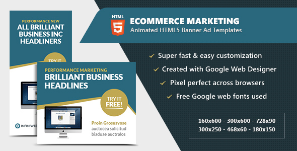 eCommerce Marketing Banners - Animated HTML5 GWD