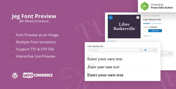 Jeg Font Preview - WooCommerce Extension WordPress Plugin