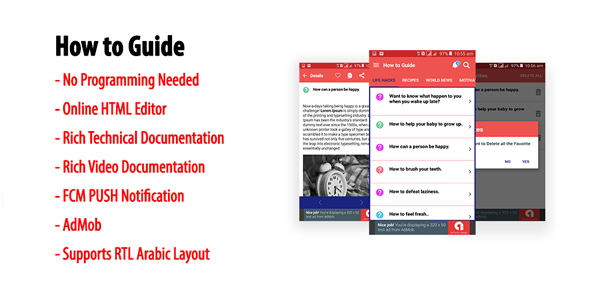 How to Guide - Native Android Multi-category Guidebook App | AdMob | FCM PUSH Notification