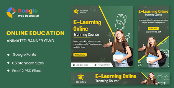 Education Learning Animated Banner Google Web Designer