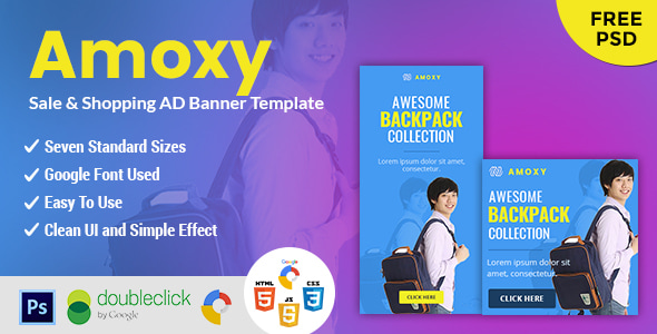 Amoxy | Backpack HTML 5 Animated Google Banner