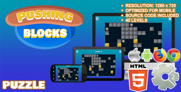 Pushing Blocks ( Puzzle 40 levels | HTML5 + CAPX )