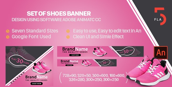 Shoes Banner Ad Animated HTML5 - Animate CC