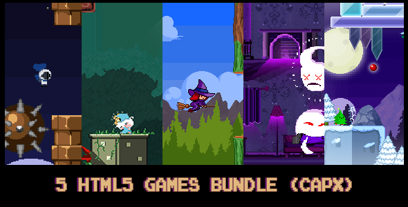 5 HTML5 pixel-games Bundle (capx)