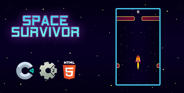 Space Survivor (HTML5 Game, Construct 3 / 2)