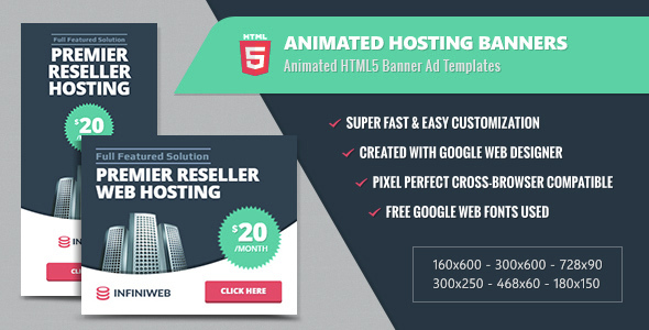 Animated Hosting Banners - HTML5 Google Web Designer