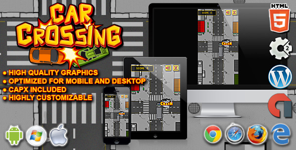 Car Crossing - HTML5 Construct 2 Skill Game