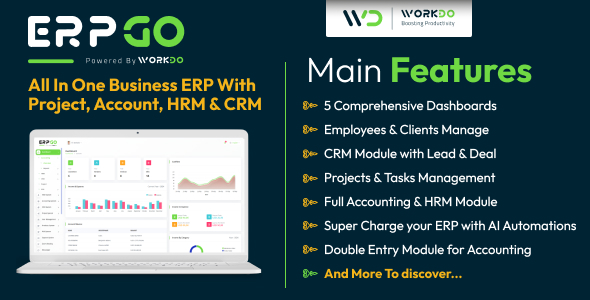 ERPGo - All In One Business ERP With Project, Account, HRM, CRM & POS