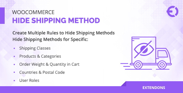 WooCommerce Hide Shipping Method for Product, Category & More