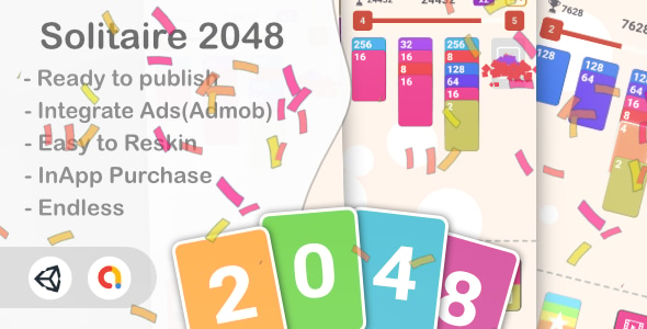 Solitaire 2048 (Unity Game+Admob+iOS+Android)