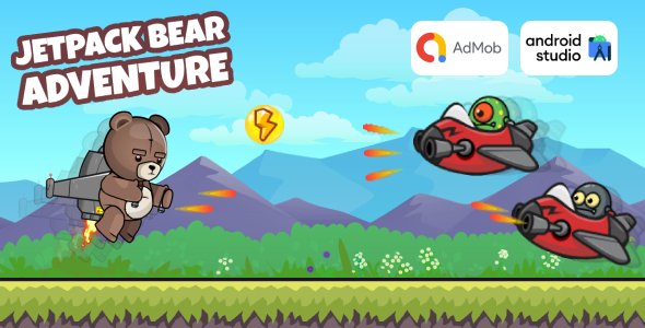 Jetpack Bear Adventure - Shooter Game Android Studio Project with AdMob Ads + Ready to Publish