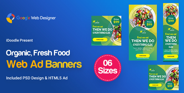 C55 - Organic, Fresh Food Banners GWD & PSD