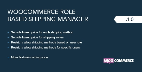 Role Based Shipping Manager For WooCommerce