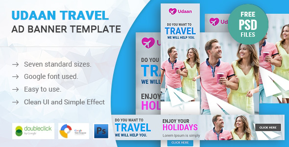 Udaan | Travel HTML 5 Animated Google Banner