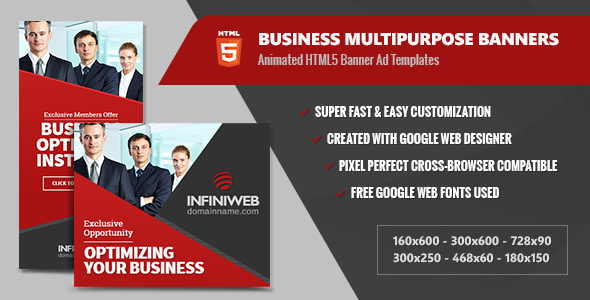 Business Banners Multipurpose - HTML5 Animated GWD