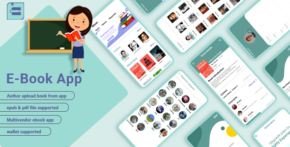 MultiVendor ebook Android App (Paid book app, PDF, ePub, payment gateway) + admin panel + author pa