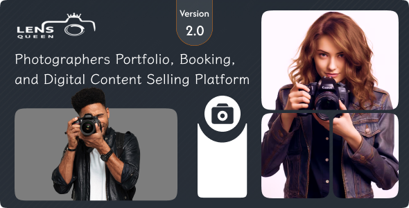 LensQueen - Photographers Portfolio, Booking, and Digital Content Selling Platform