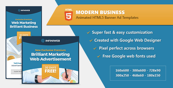 HTML5 Modern Business Banners - GWD Templates