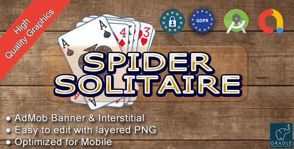 SPIDER SOLITAIRE (Admob + GDPR + Android Studio)