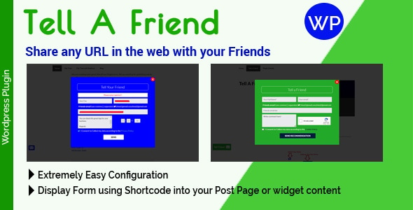 Tell a Friend - Wordpress Plugin to Share any URL in the web with your Friends