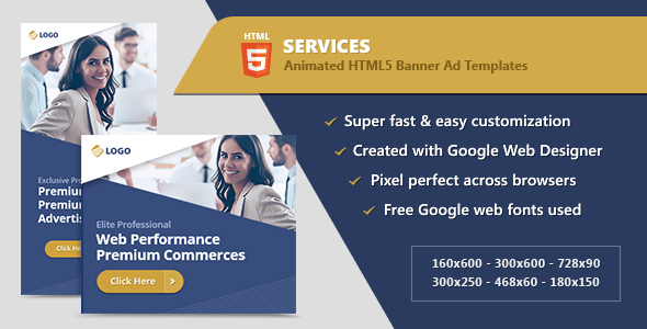 HTML5 Animated Banner Ads - Business Services (GWD)