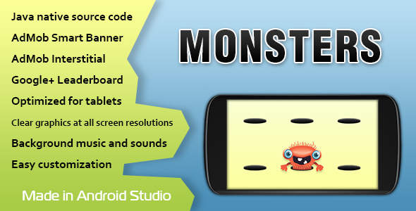 Monsters Game with AdMob and Leaderboard