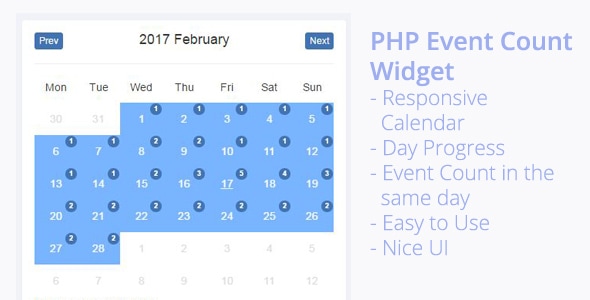 PHP Event Count Widget