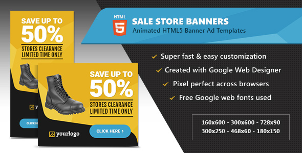 HTML5 Ads - Store Sale Discount Promotion Banners