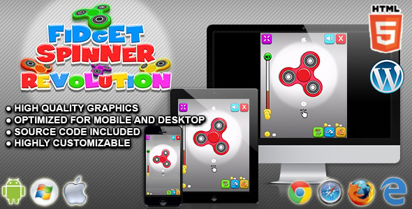 Fidget Spinner Revolution - HTML5 Skill Game