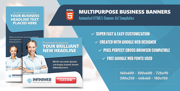 Multipurpose Business Banners - HTML5 Animation