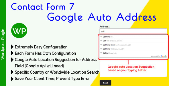 Contact Form 7 Google Auto Address Suggestion