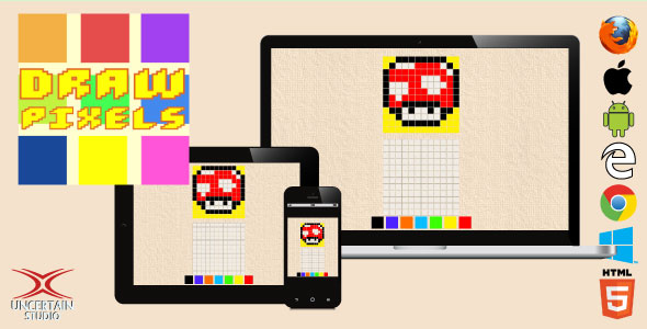 Draw Pixels - HTML5 Drawing Game