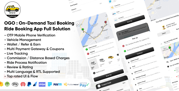 OGO : On-Demand Taxi Booking & Ride Booking App | OLA Cabs | Uber Clone | Taxi App Full Solution