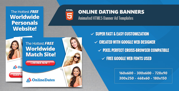 Online Dating Banners - HTML5 Animated GWD