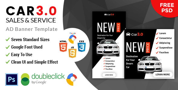 Car3.0 Car Sale & Rent | HTML5 Google Banner Ad