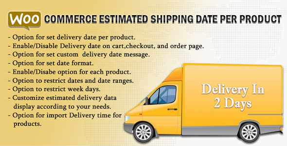 WooCommerce Estimated Delivery Or Shipping Date Per Product