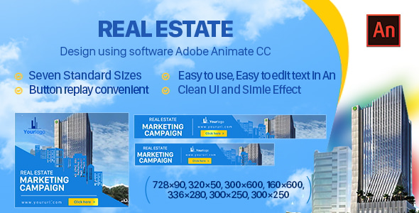 Real Estate Banner Ad HTML5 - 7size (Animate CC)