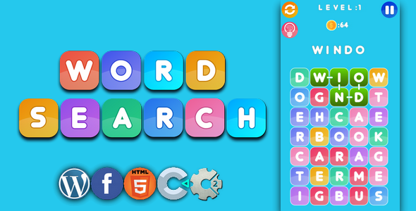 Word search - html5 game, capx