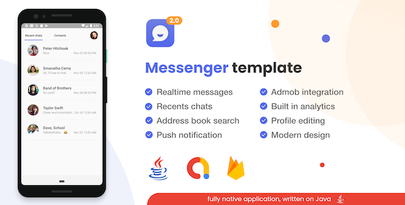 Android Messenger Template v2 + Firebase Firestore + AdMob