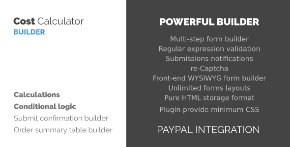 WordPress Cost Calculator and Payment Forms Builder