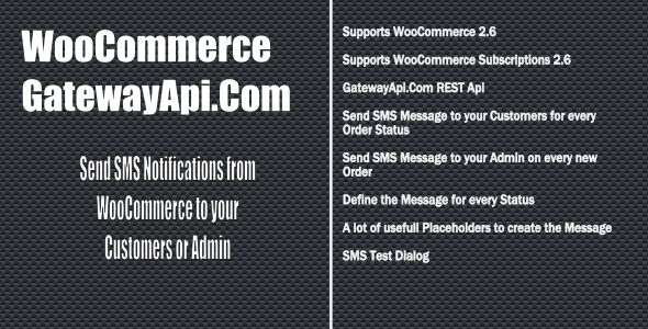 WooCommerce GatewayApi SMS Notifications