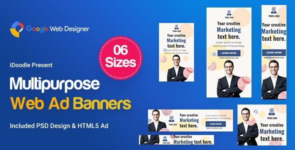 Multi Purpose Banners HTML5 D32 - GWD & PSD