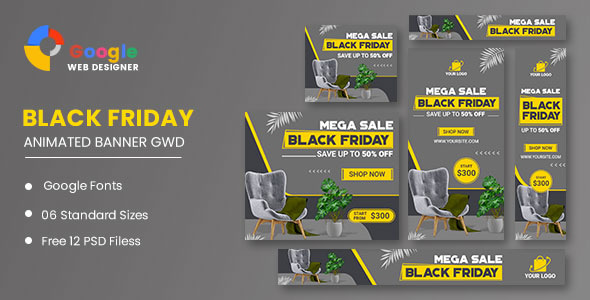 Furniture Black Friday Sale HTML5 Banner Ads GWD