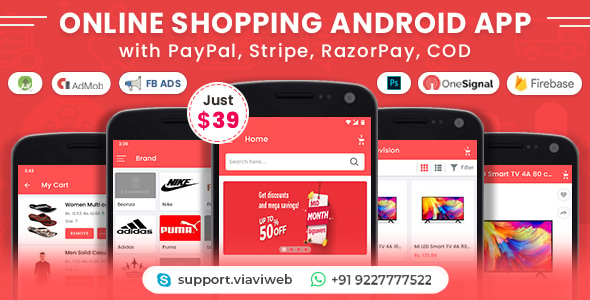 Online Shopping Android App (eCommerce Android App, eCommerce Marketplace App)