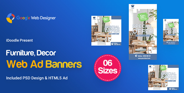 C73 - Furniture, Decor Banners Ad GWD & PSD