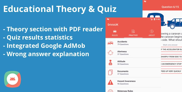 Educational Theory and Quiz Tests Android App