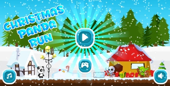 Christmas Panda Run - HTML5 Mobile Game in HD + Android AdMob (Construct 3 | Construct 2 | Capx)