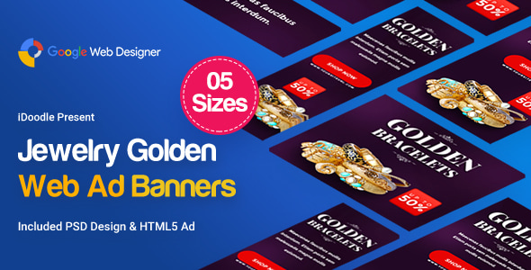 Jewelry Golden Banner HTML5 - GWD