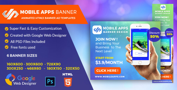 Mobile Apps HTML5 GWD Ad Banner